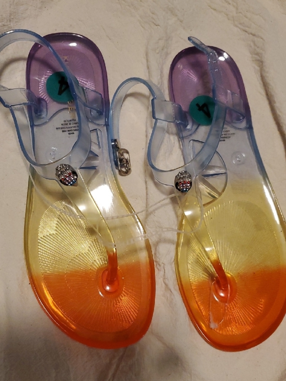 Kurt Geiger Ombre Jelly Thong Sandals - Purple, Yellow, Orange